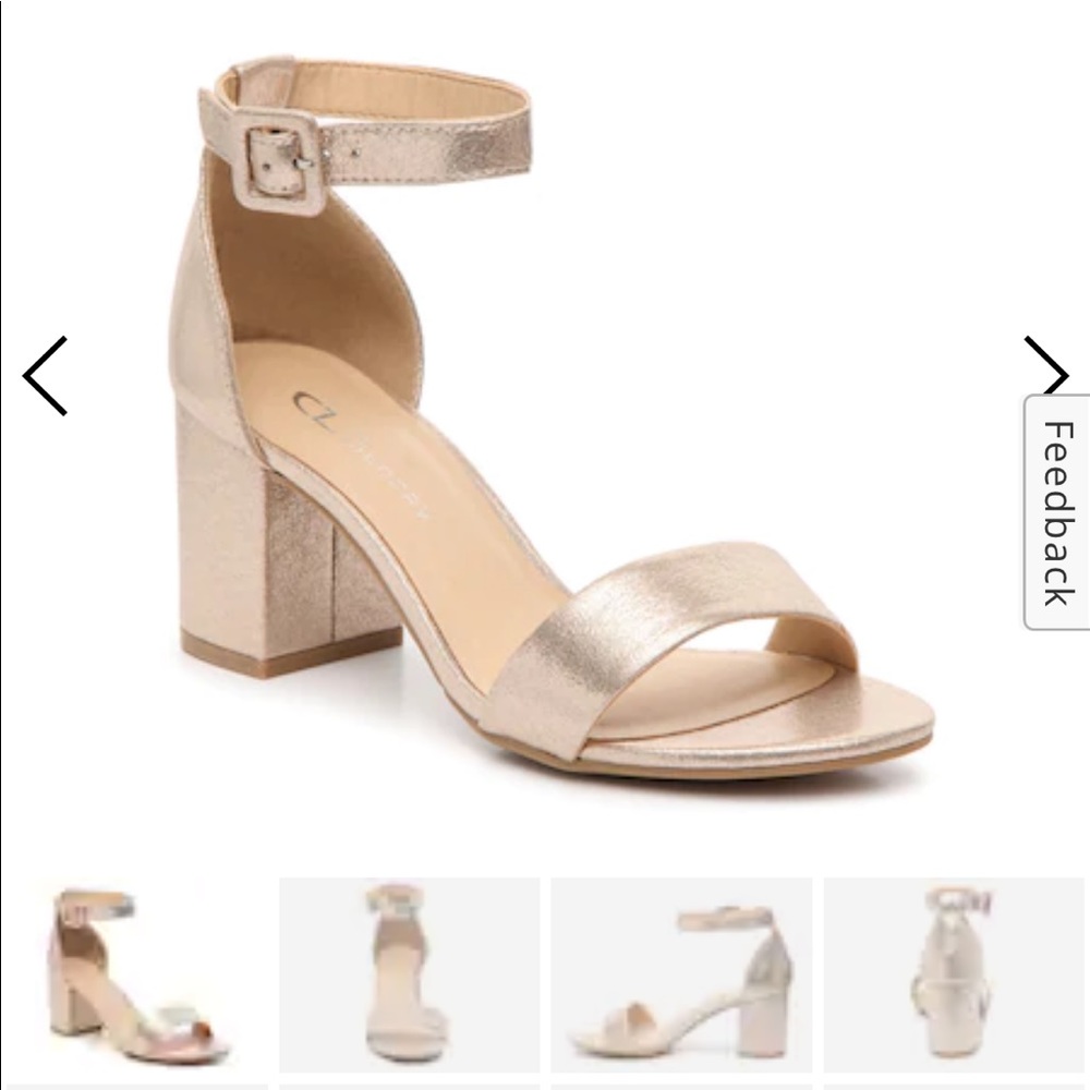 Nude shimmer block heels - CL by Laundry